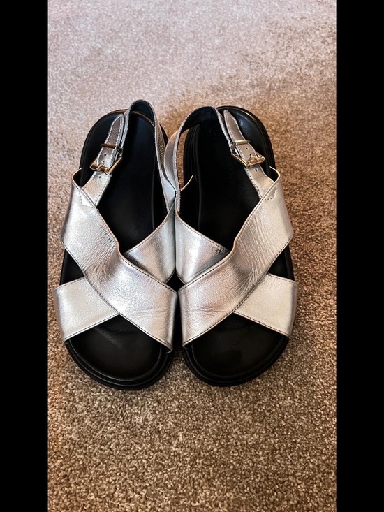 ALOHAS Shoes - ALOHAS Silver Cross-Strap Slingback Sandals